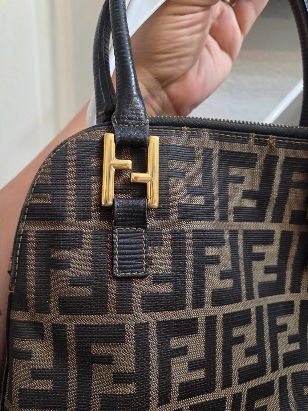 Fendi Brown Monogram Top-Handle Bag - Picture 4 of 6